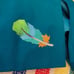 Vintage Elisa teal silk with feather details jacket boho