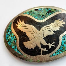 Collectible Eagle Belt Buckle Turquoise