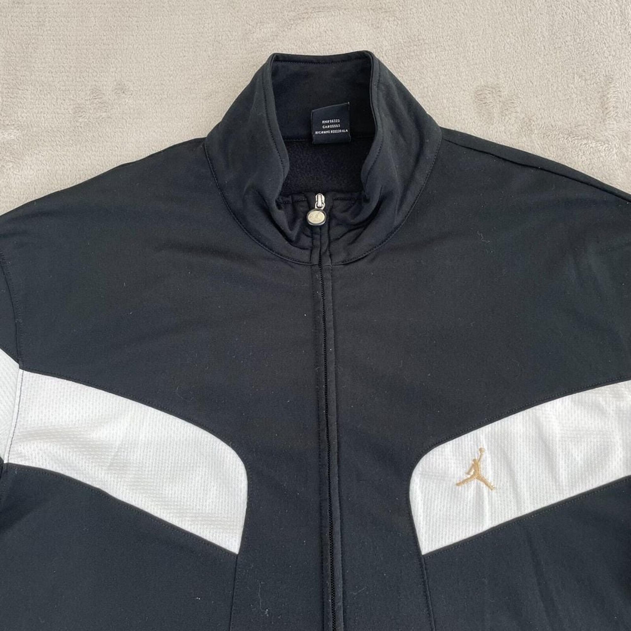 Vintage Nike Air Jordan Warm Up Jacket Men 2XL Black Ful Zip JumpMan Active