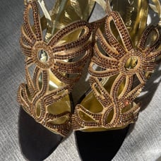 ROBERTO CAVAlli women’s sparkly beaded wedding party high heels dress shoes