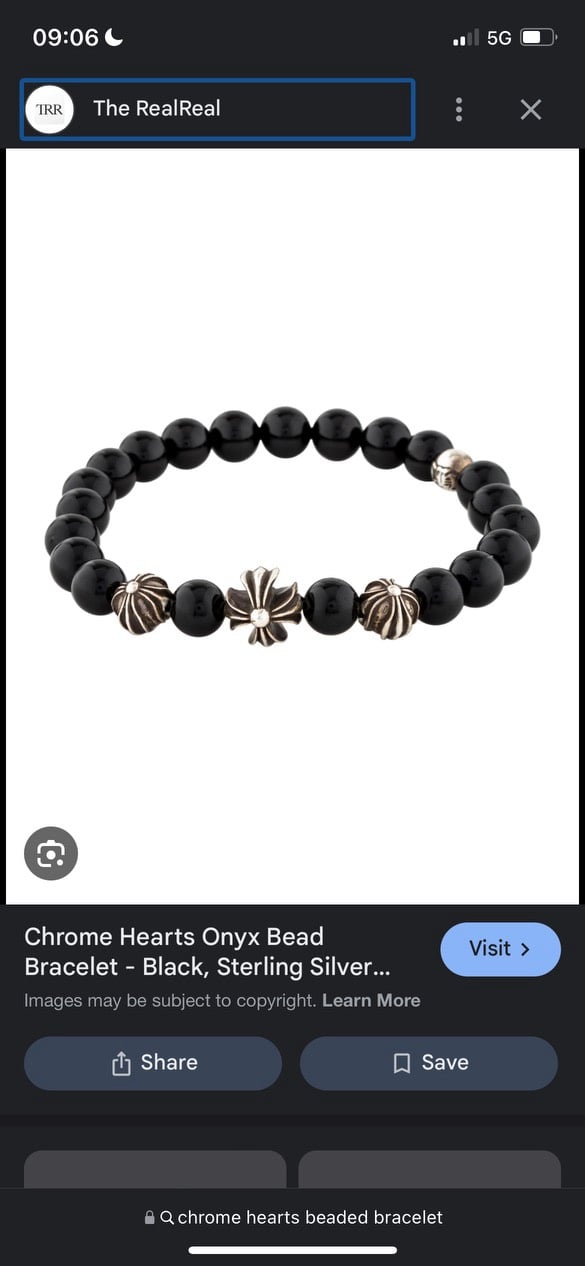 Chrome hearts onyx beaded bracelet