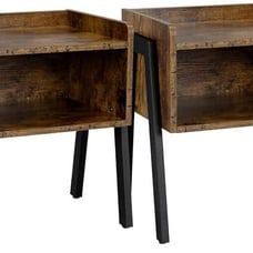 End Table with Storage, Stackable set of 2