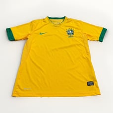Vtg Nike Yellow CBF Brasil National Soccer Football Jersey Size XL White Tags