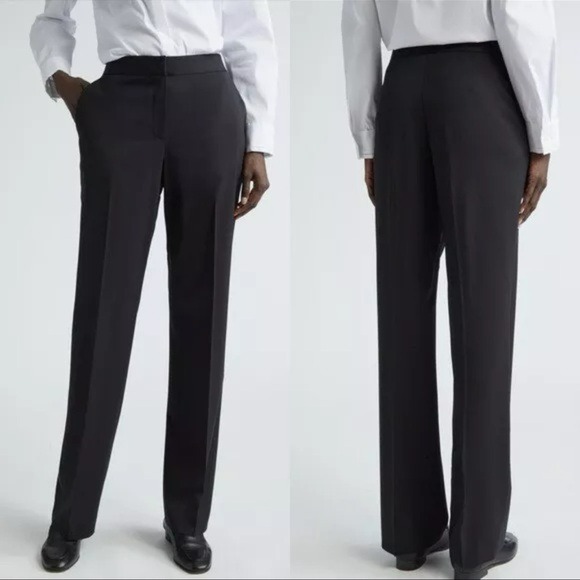 Lafayette 148 New York Irving Straight Leg Stretch Wool Pants Size 10