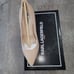 Karl Lagerfield Royale Natural tan leather pump shoes Gold Metal KL Logo US 8 .5