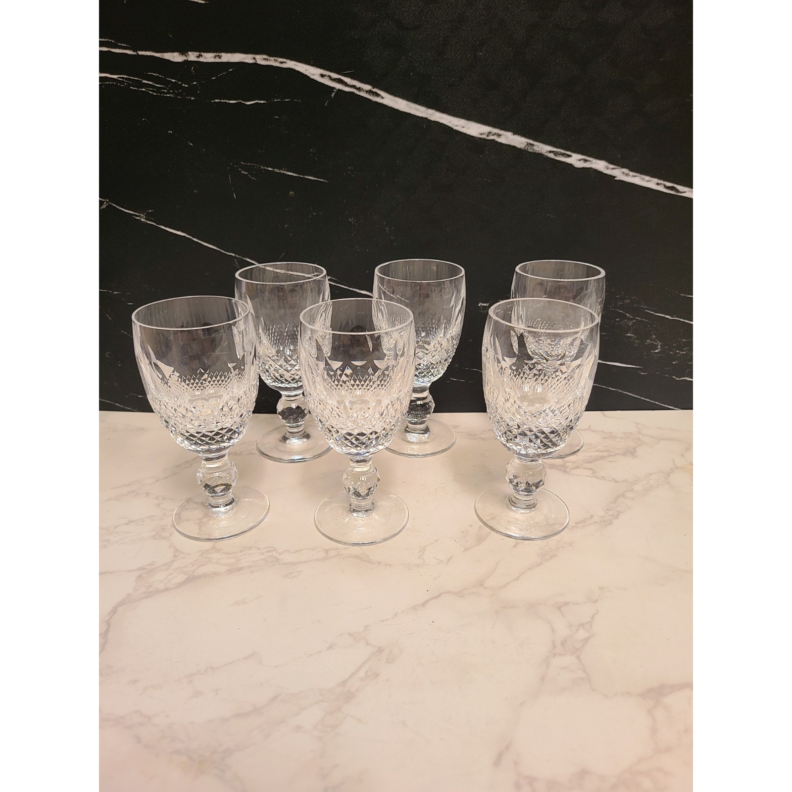 Waterford Crystal COLLEEN Short Stem Sherry Glasses 4. 1/4 Set of 6 EUC