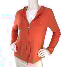 Coolibar Sun Protection You Wear Women Size S Hoodie Thin Full Zip UPF 50 Orange