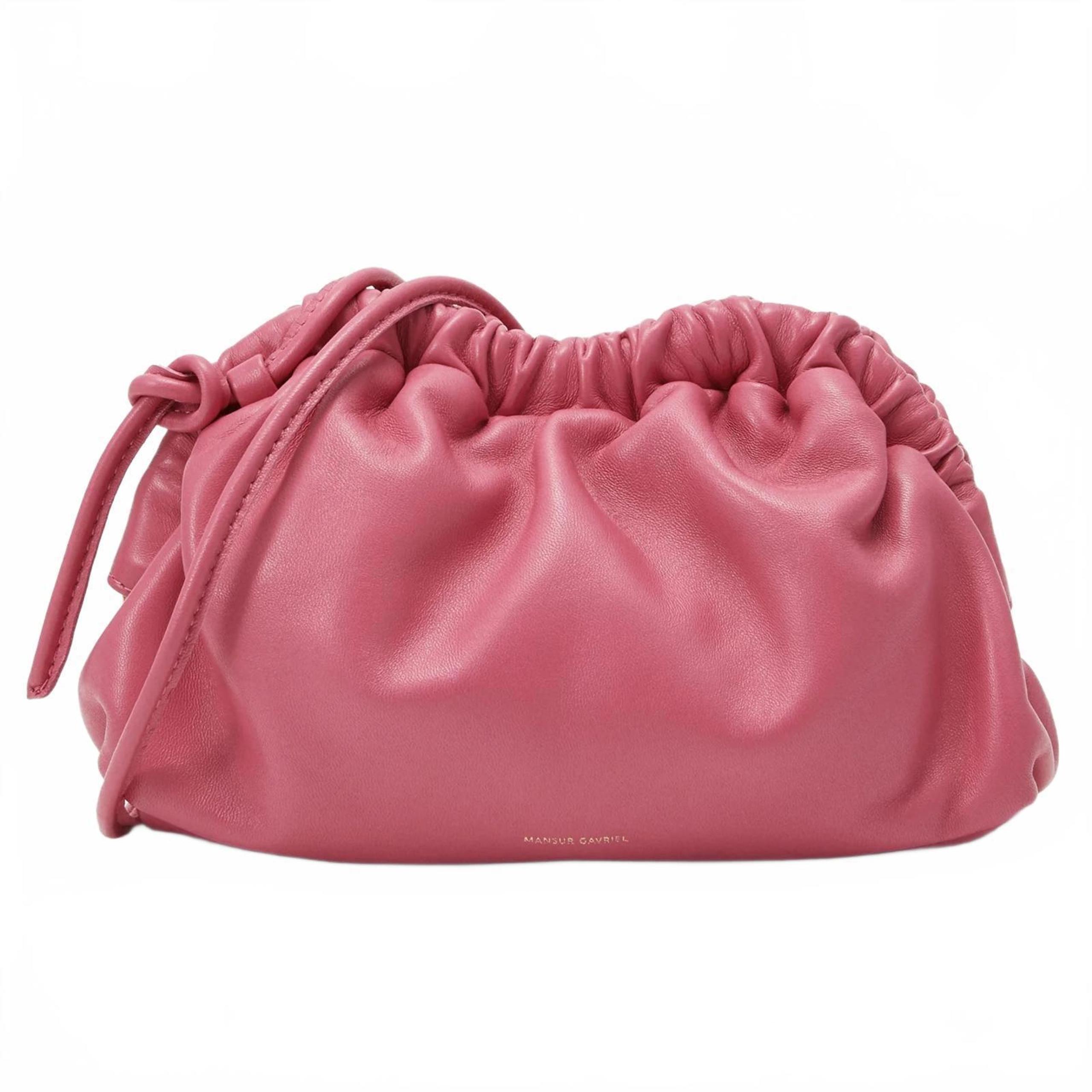 Mansur Gavriel Mini Cloud Leather Clutch Crossbody Bag DOLLY PINK