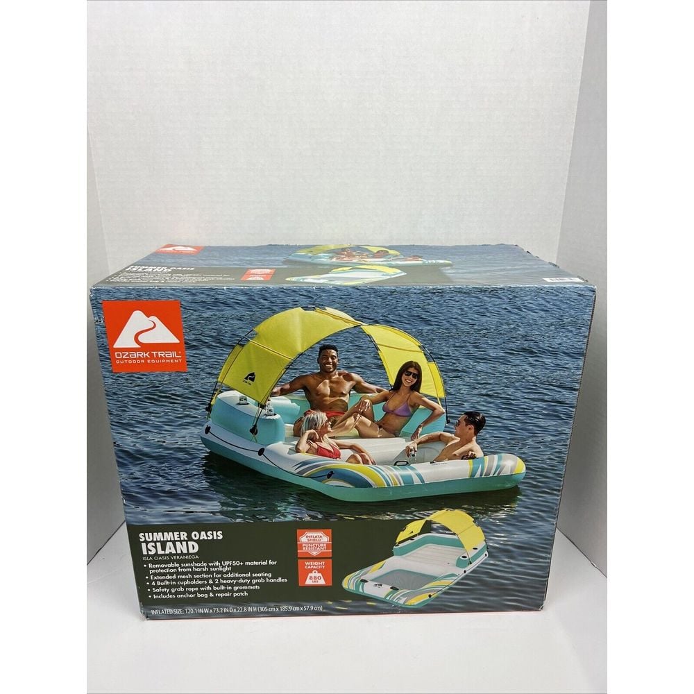 Ozark Trail Summer Oasis Adult 4-Person Inflatable Island (10'6 x 6'6 ) NEW