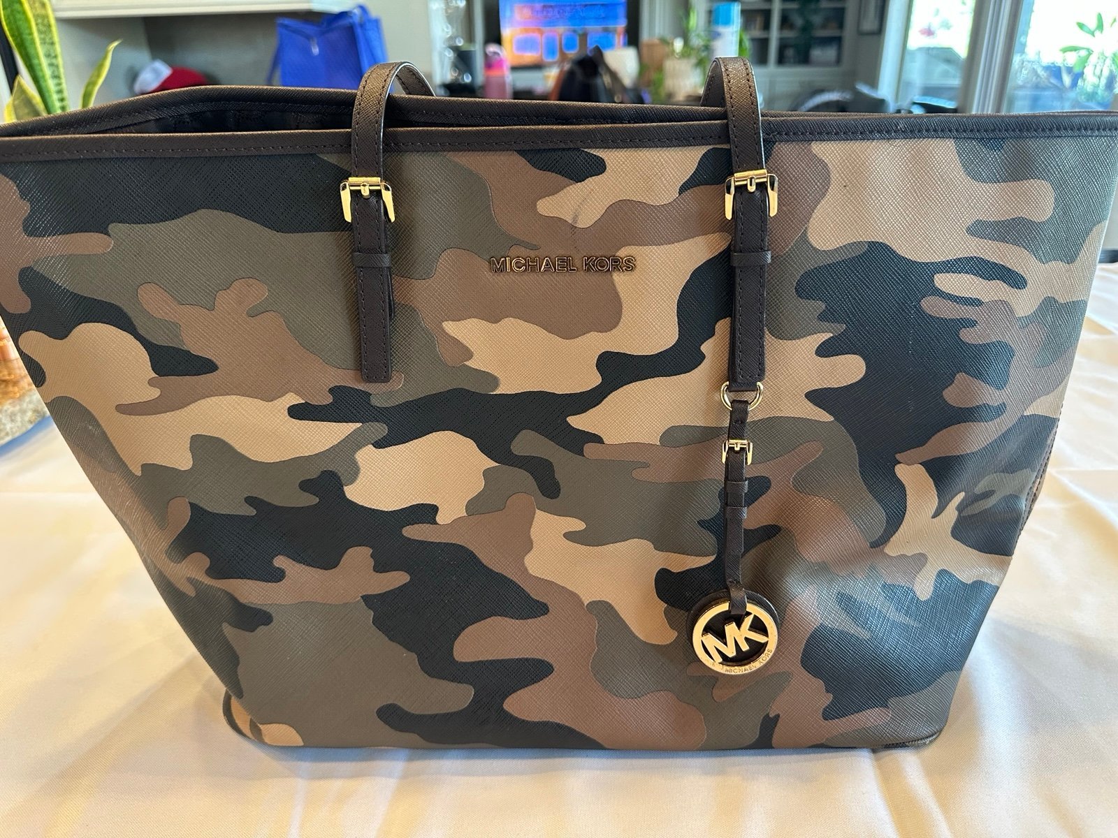 Michael Kors Large Jet Set Camo Purse