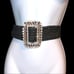 Gorgeous!!Black tweed belt with silver threading and exquisite rhinestone buckle