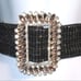 Gorgeous!!Black tweed belt with silver threading and exquisite rhinestone buckle