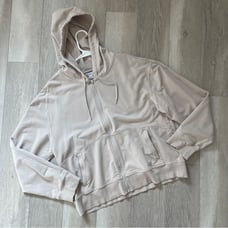 Athleta Zip Hoodie Sweatshirt Beige (large) athleisure activewear casual preppy