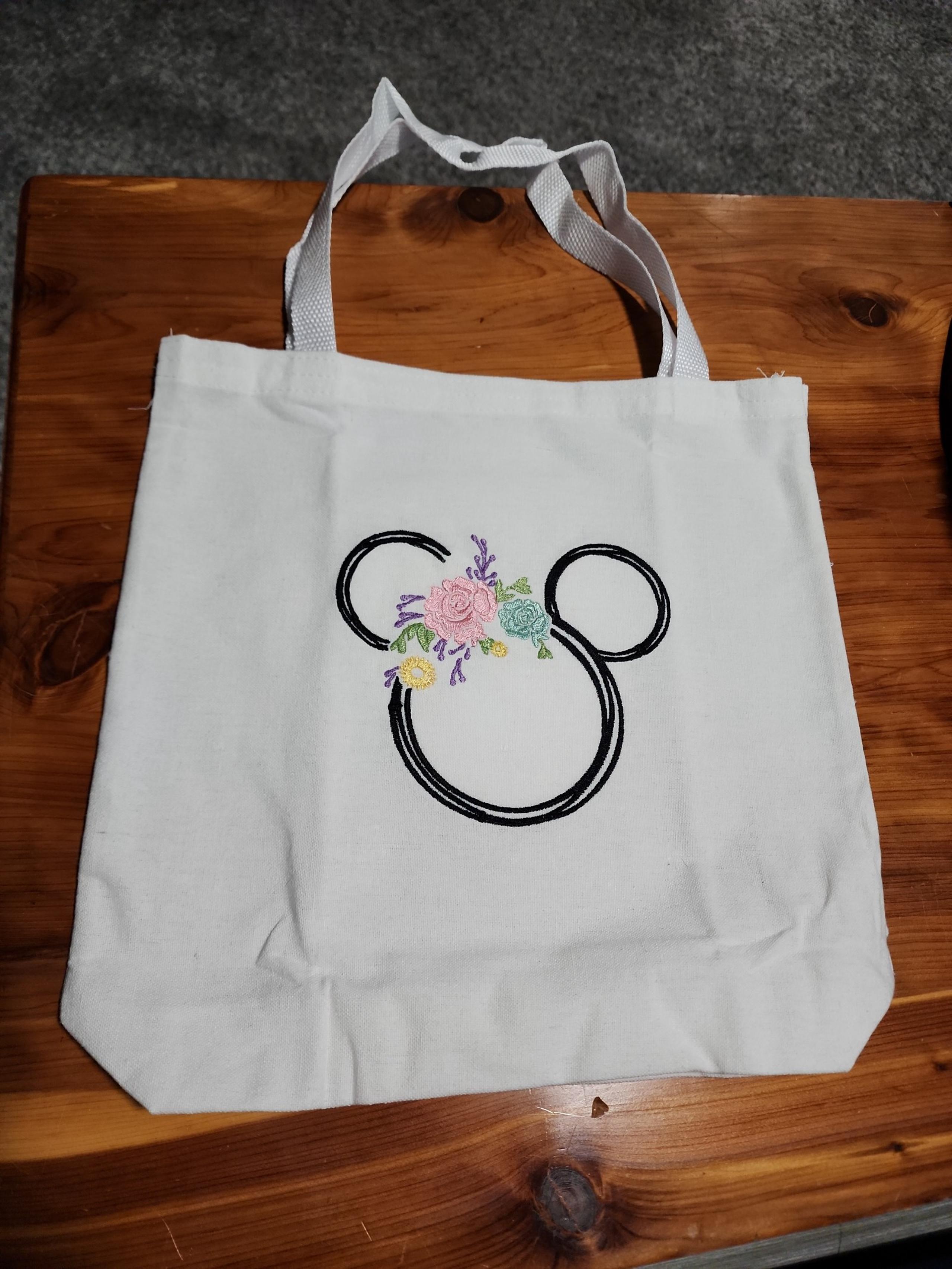 Disney Themed Canvas Tote Bag -12"x12"
