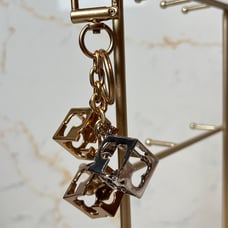 Tory Burch Logo Cubes Key Ring