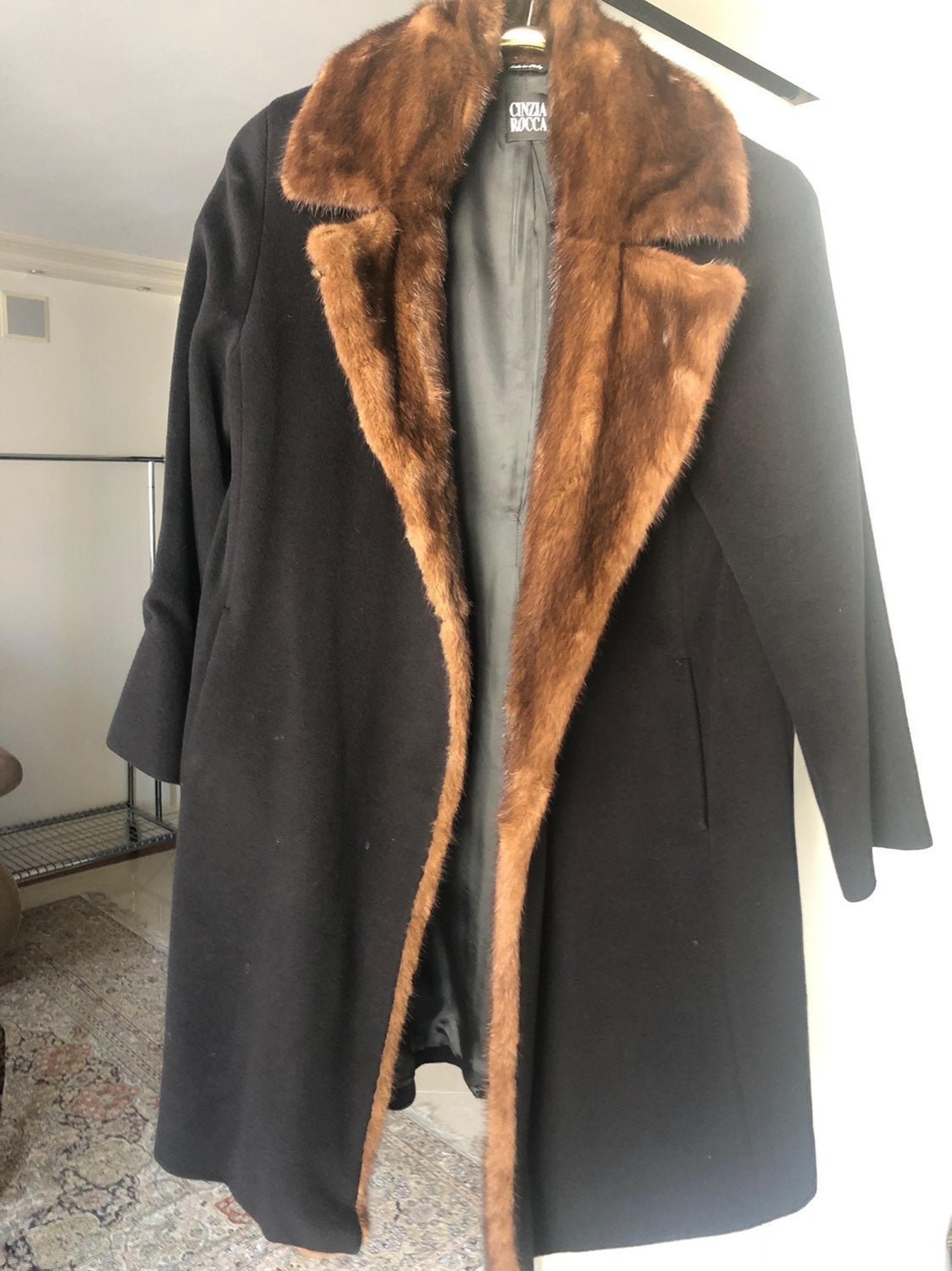 Cinzia Rocca Black Coat/Jacket mink fur