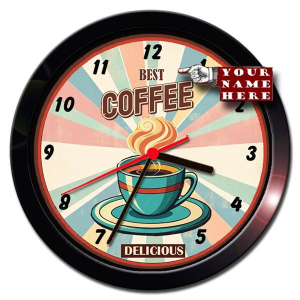 BEST COFFEE RETRO VINTAGE LOOK PERSONALIZED WALL CLOCK