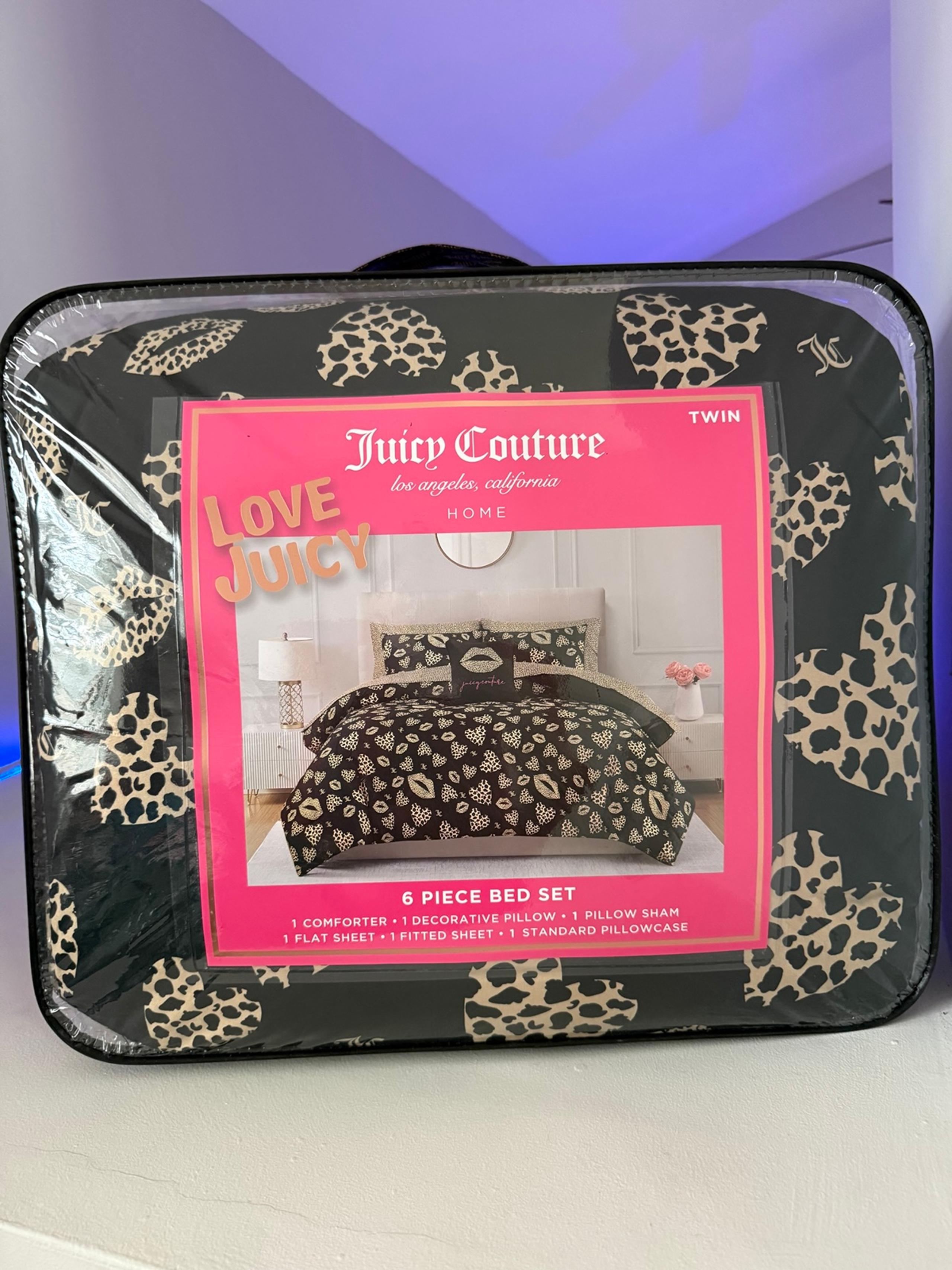 Juicy couture twin black set with animal print hearts
