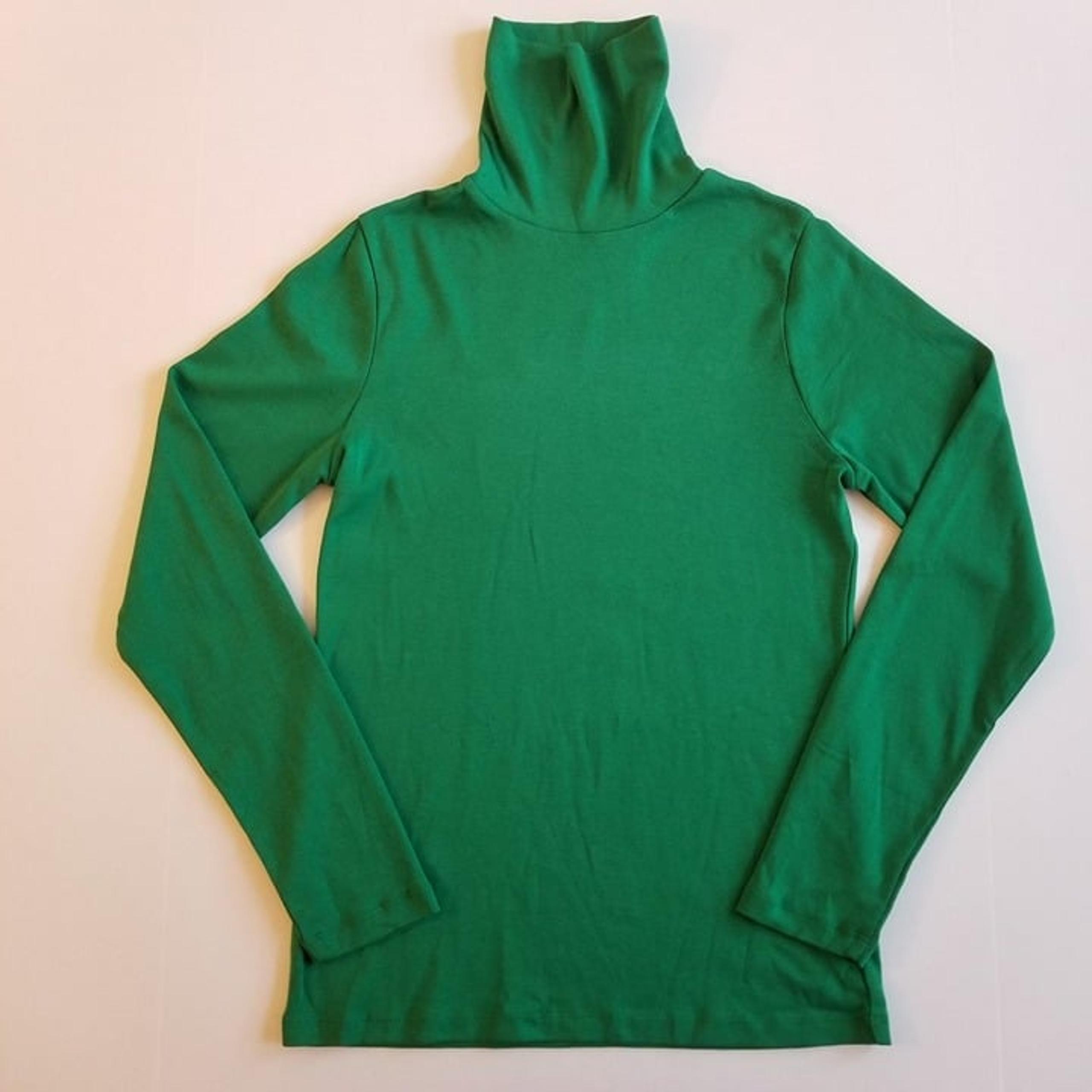 NWT J.CREW Green Perfect-Fit Ribbed Turtleneck - size Large