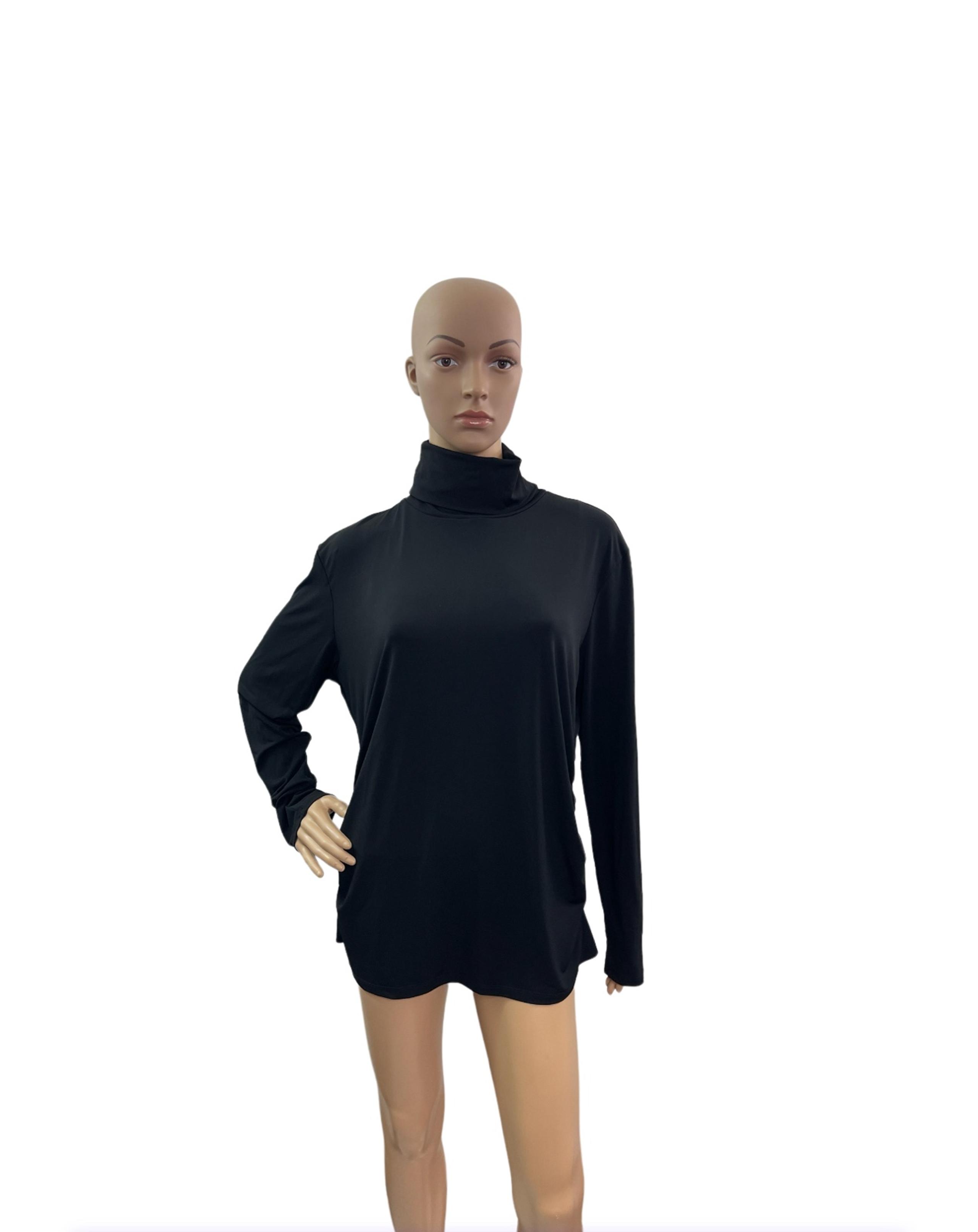New York And Company Women’s Size XL Long Sleeve Solid Black turtleneck Shitt