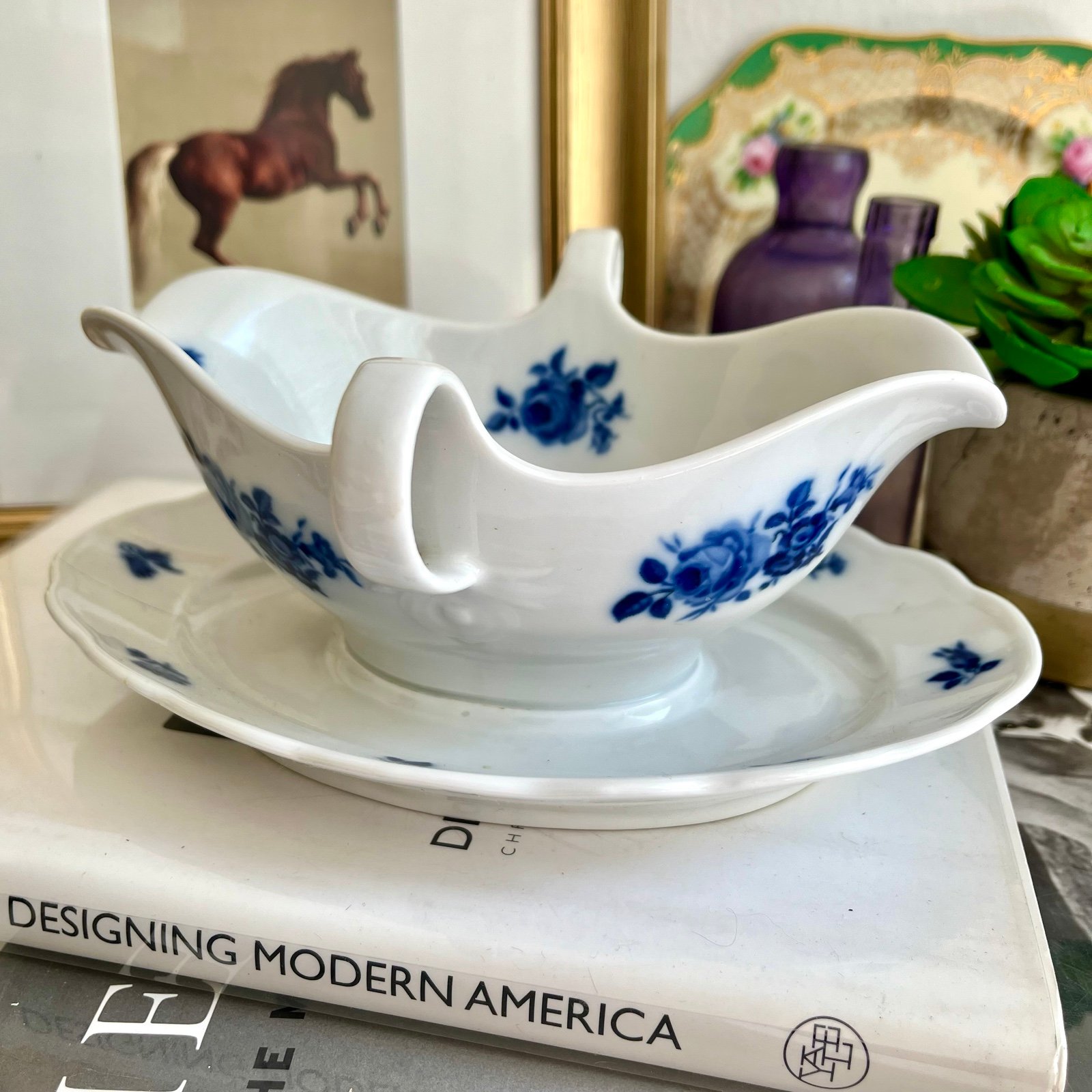 meissen bouquet winterling bavaria gravy boat with attached underplate