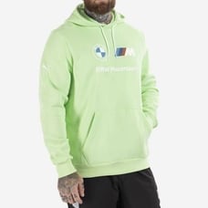 Puma BMW MMS Essentials Fleece Hoodie Sweatshirt Men's Size Small S White Green