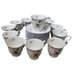 Nikko Tableware Blue Peony 12 Cups & 12 Saucers Vintage Pre-owned