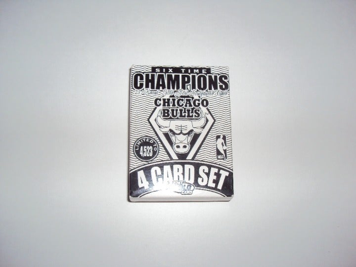 Six Time Champions Chicago Bulls 4 card set 23 Karat Gold Foil Sculptured