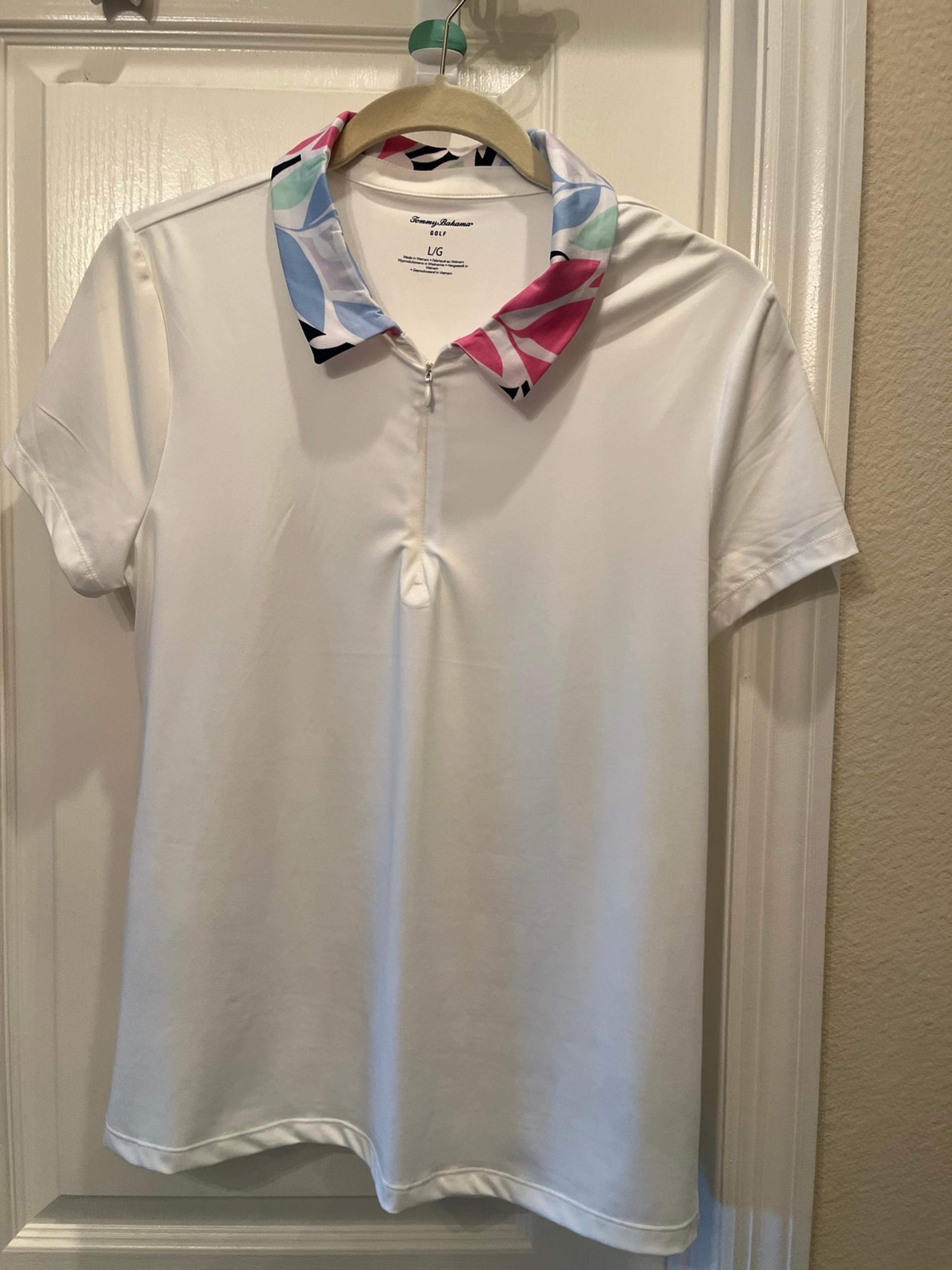 Tommy Bahama - Large - NEW - Golf Tennis 1/4 Zip Tropical  Collar Polo Top