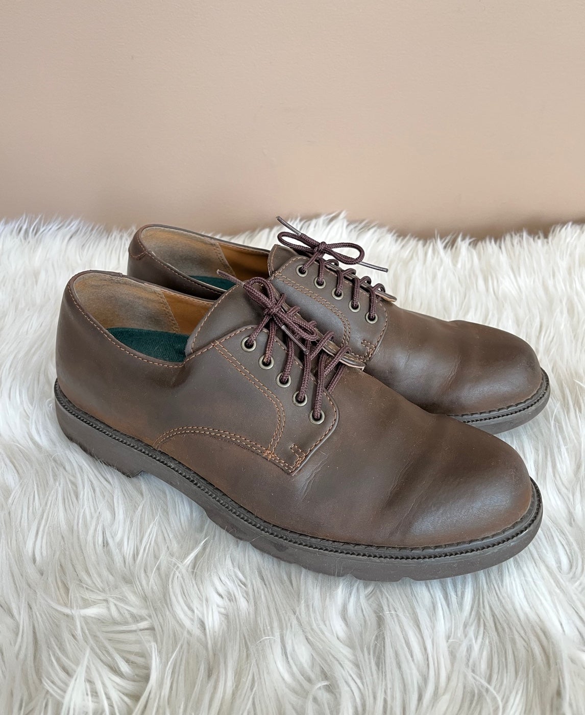 {Rockport} Lace -Up Oxford Leather Shoes in Brown - Men's 9.5
