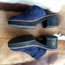 EILEEN FISHER woman’s clog mules heels dark navy blue suede shoes size 6