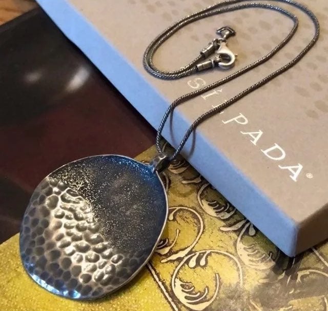 Silpada Sterling Wavy Disc Necklace N1497