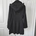 Guess Trench Rain Coat L Black With Removable Hood Button Front