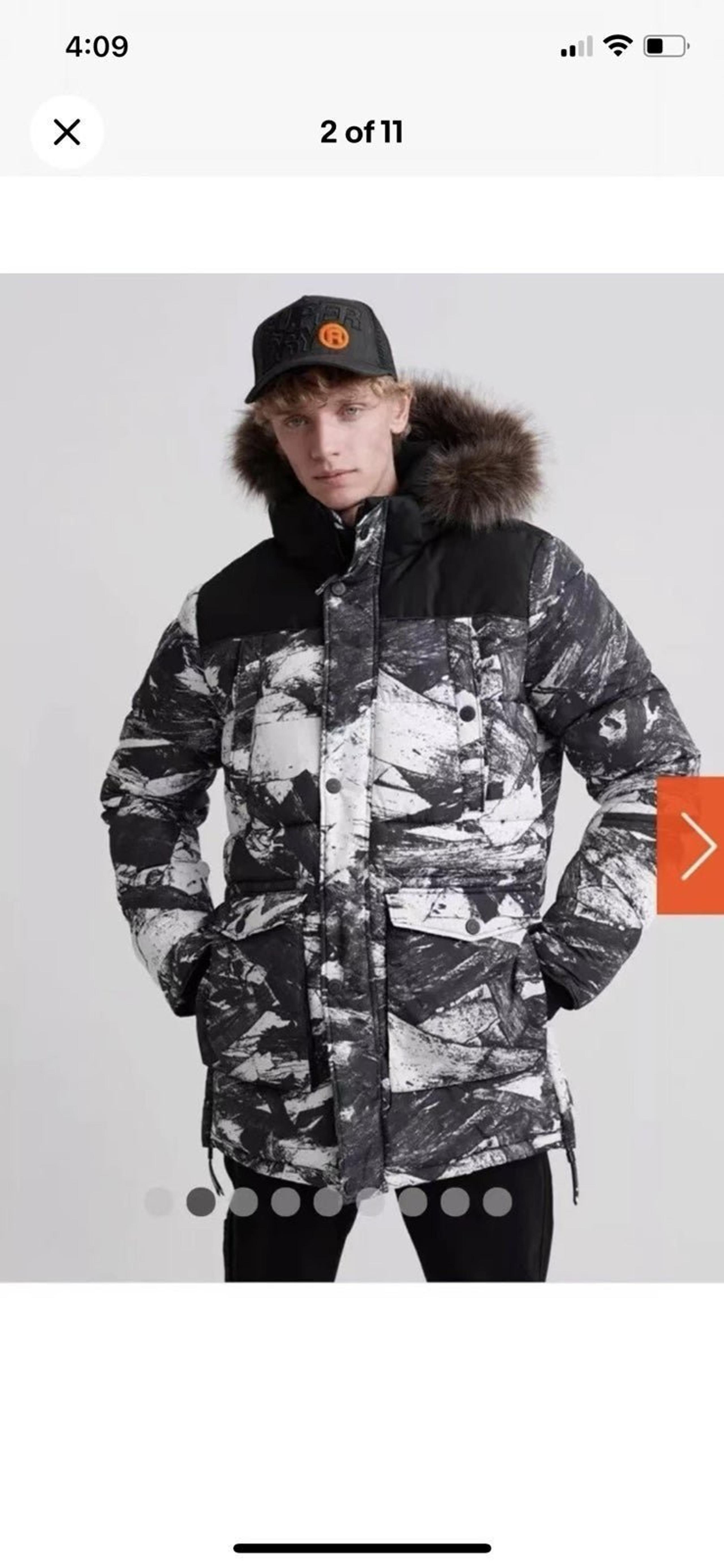 Superdry Men's Explorer Parka Jacket Size M Color Textured Wood