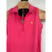 Magnolia Lane Tech Womens 1/4 Zip Masters Sleeveless Polo Shirt Pink Golf NWT S
