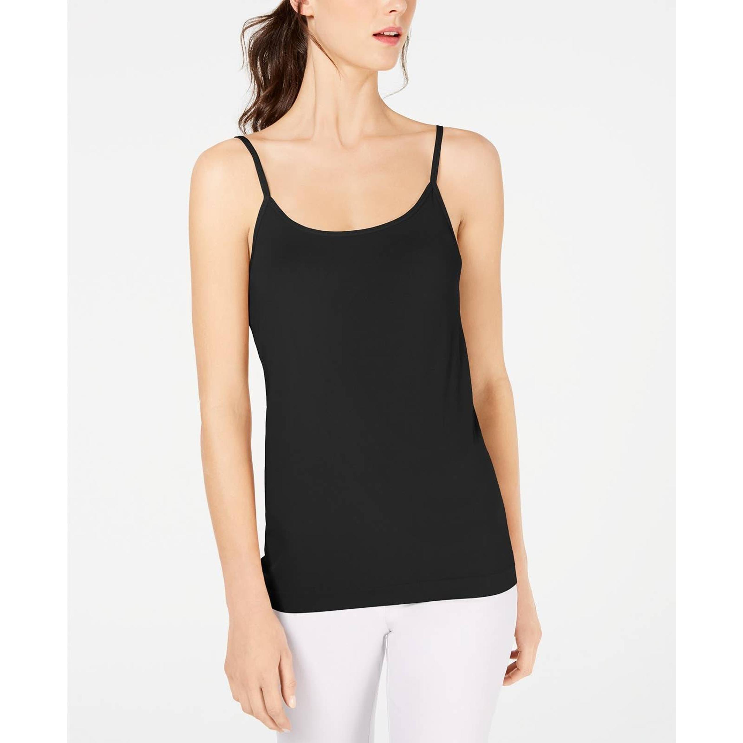 INC International Concepts Black Solid Seamless Camisole Top SZ S/M