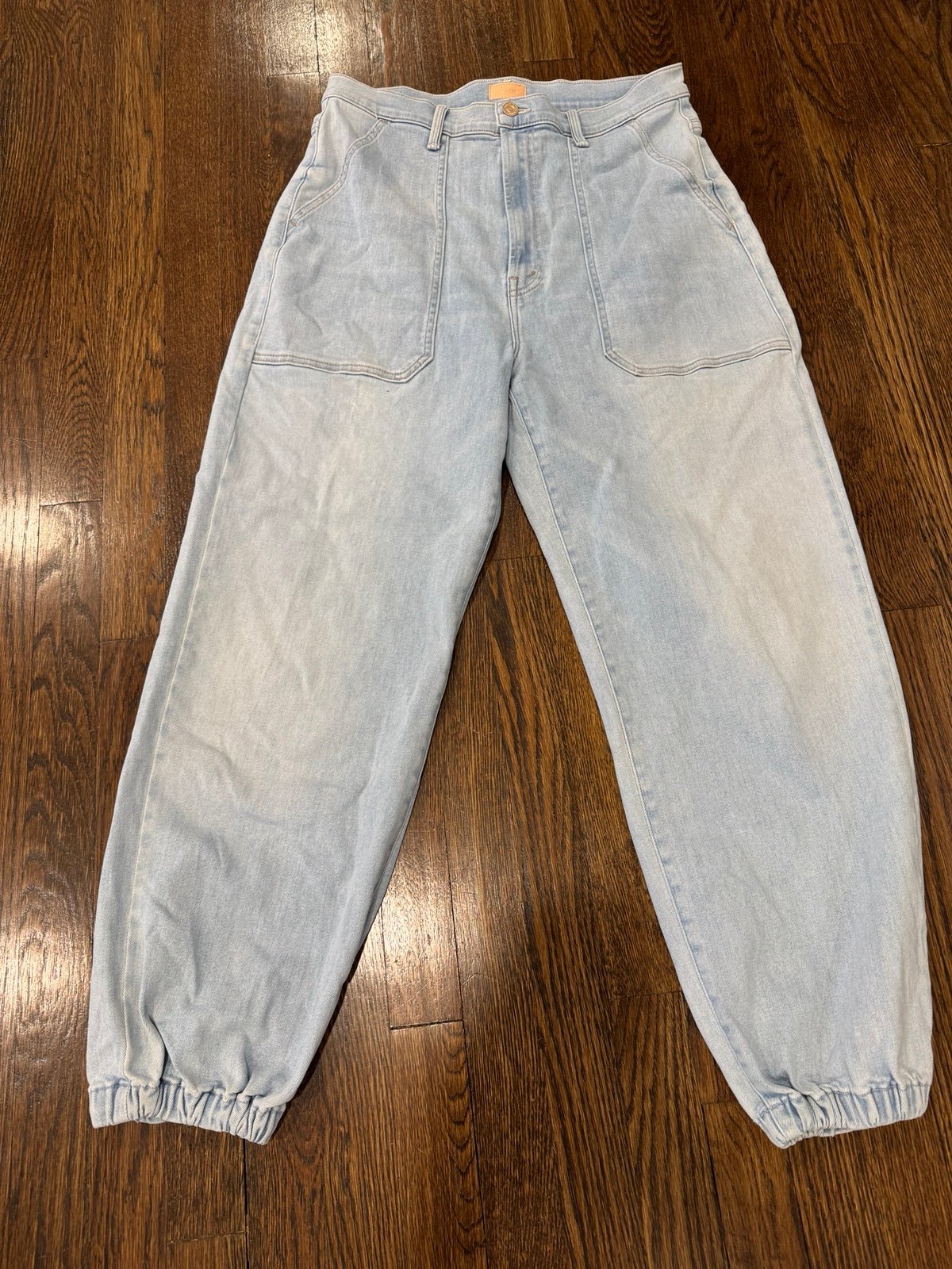 MOTHER The Wrapper Patch Springy Ankle Chill Pill Blue Size 32