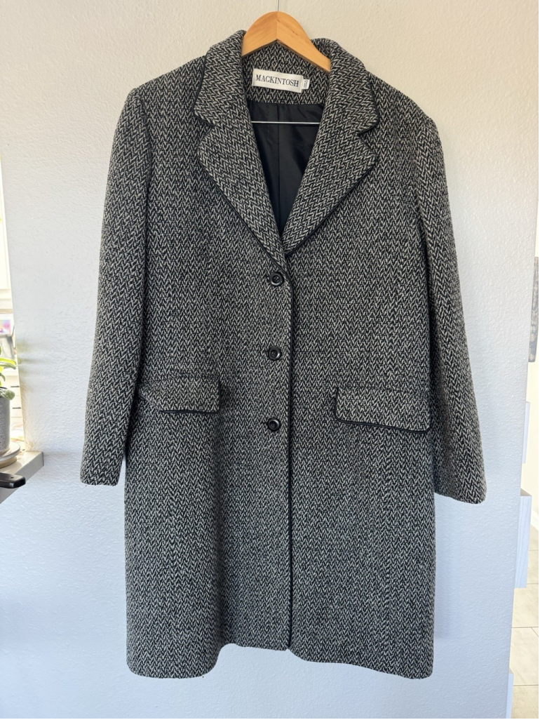 Mackintosh Women Coat Sz 14 Collared Front Pockets Wool Blend Classic