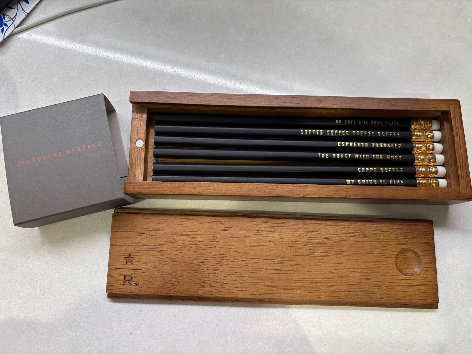 Starbucks Reserve Pencils with wooden box