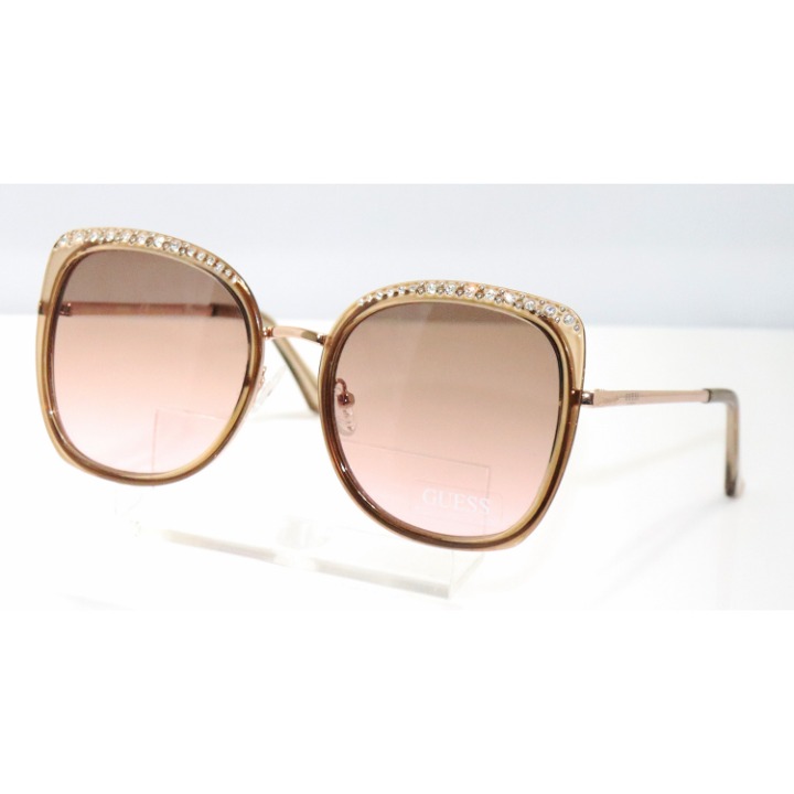 New Women's Guess Transparent Brown Sunglasses