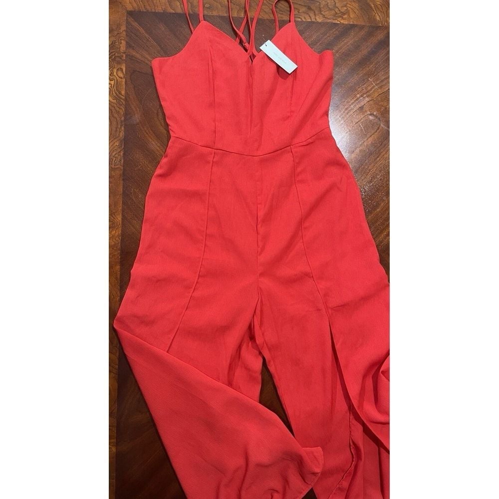 NWT Skies are Blue strappy boho wide leg womens jumpsuit romper size medium