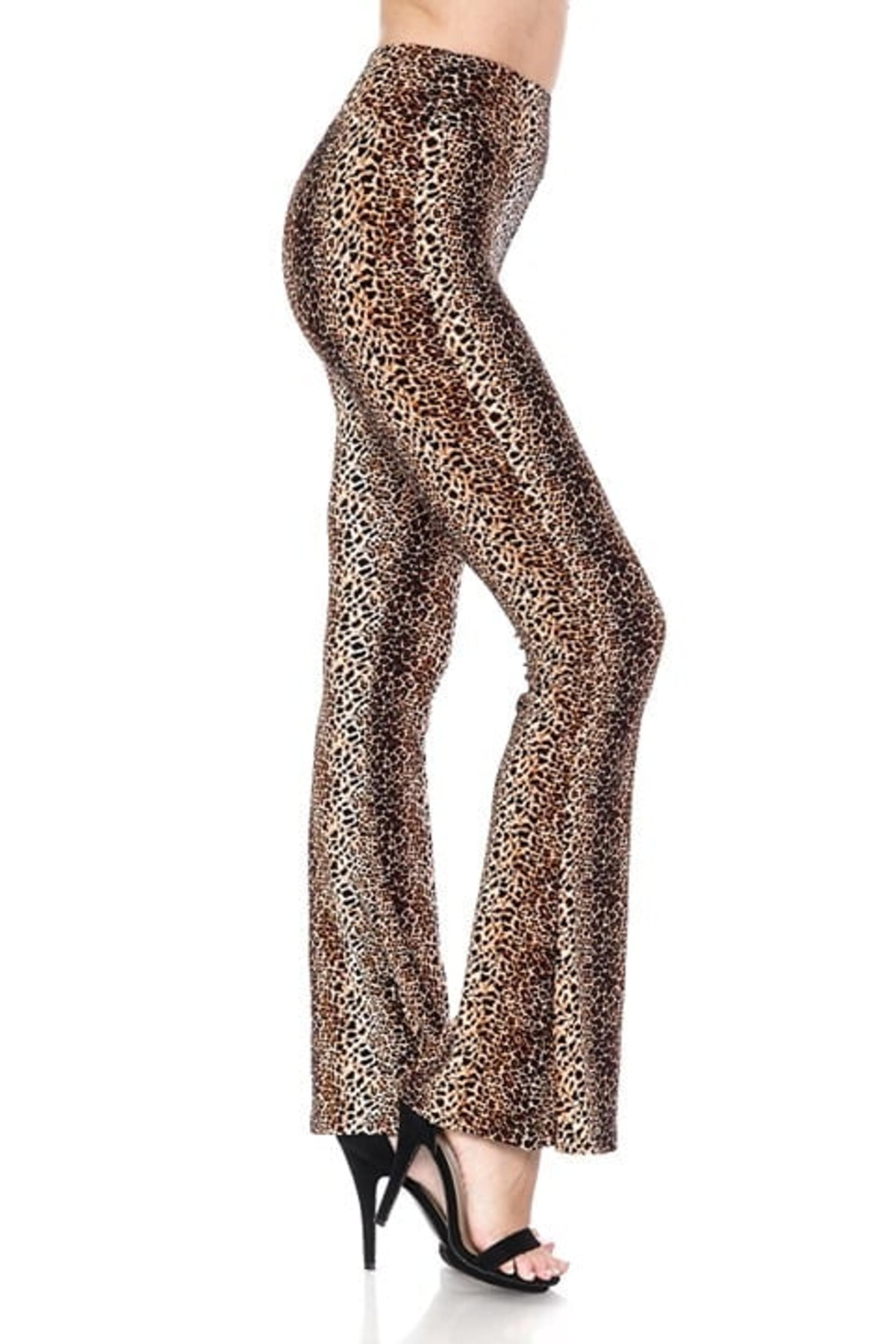 Women's Ultra Soft High Waist Flare Yoga Leggings X-Large Leopard Print