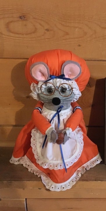 vintage Denver Broncos Football mouse grandma handmade handcrafted NFL novelty