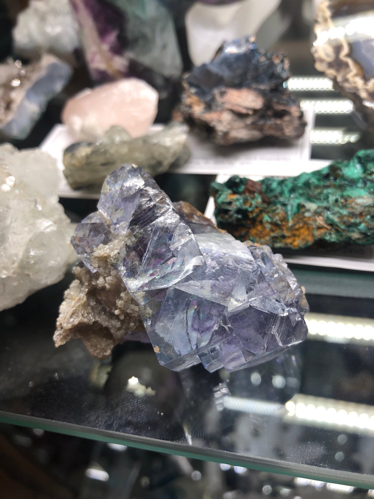 Purple Fluorite Cluster On Matrix