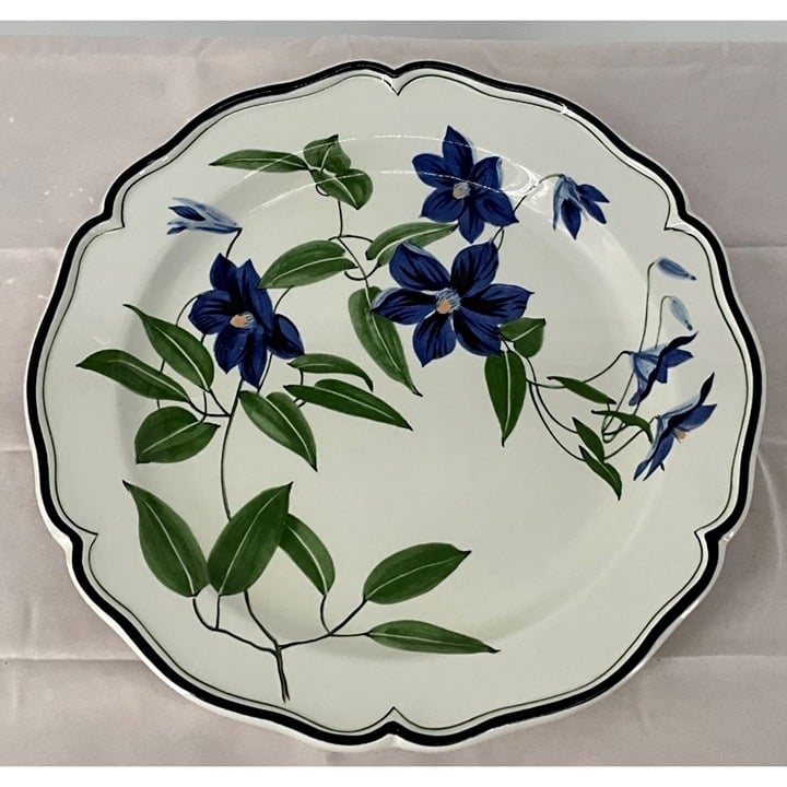 Tiffany & Co. Clematis Blue Floral Chop Plate 2002 Made In Italy Este Ceramiche