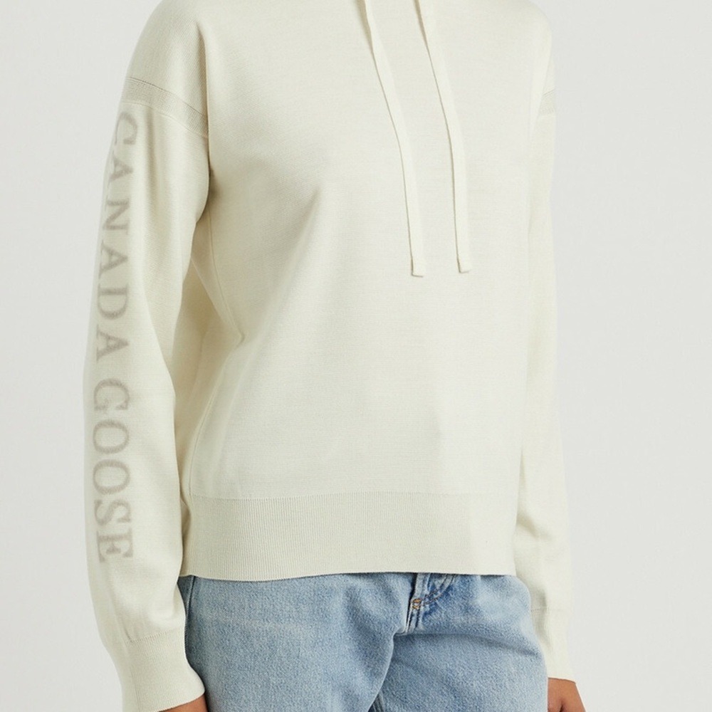 Canada Goose Belleville Hooded Wool Sweatshirt Cream women's size small