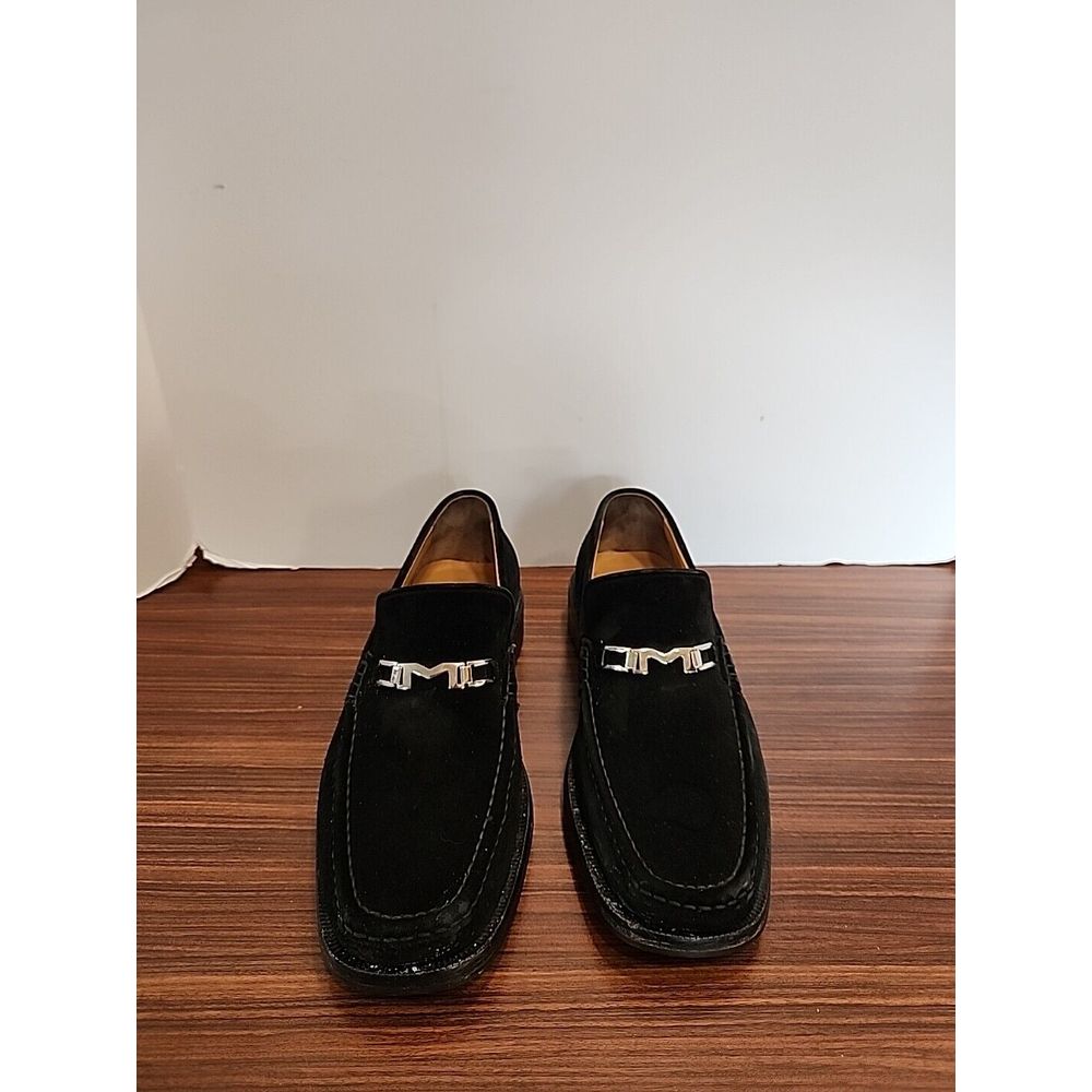 Bruno Magli Loafers Mens 9 Black Suede Bit Blaine Dress Shoes Slip On Italy