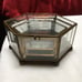Set of 3 brass, etched glass and mirrored hinged boxes
