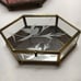 Set of 3 brass, etched glass and mirrored hinged boxes