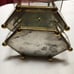 Set of 3 brass, etched glass and mirrored hinged boxes